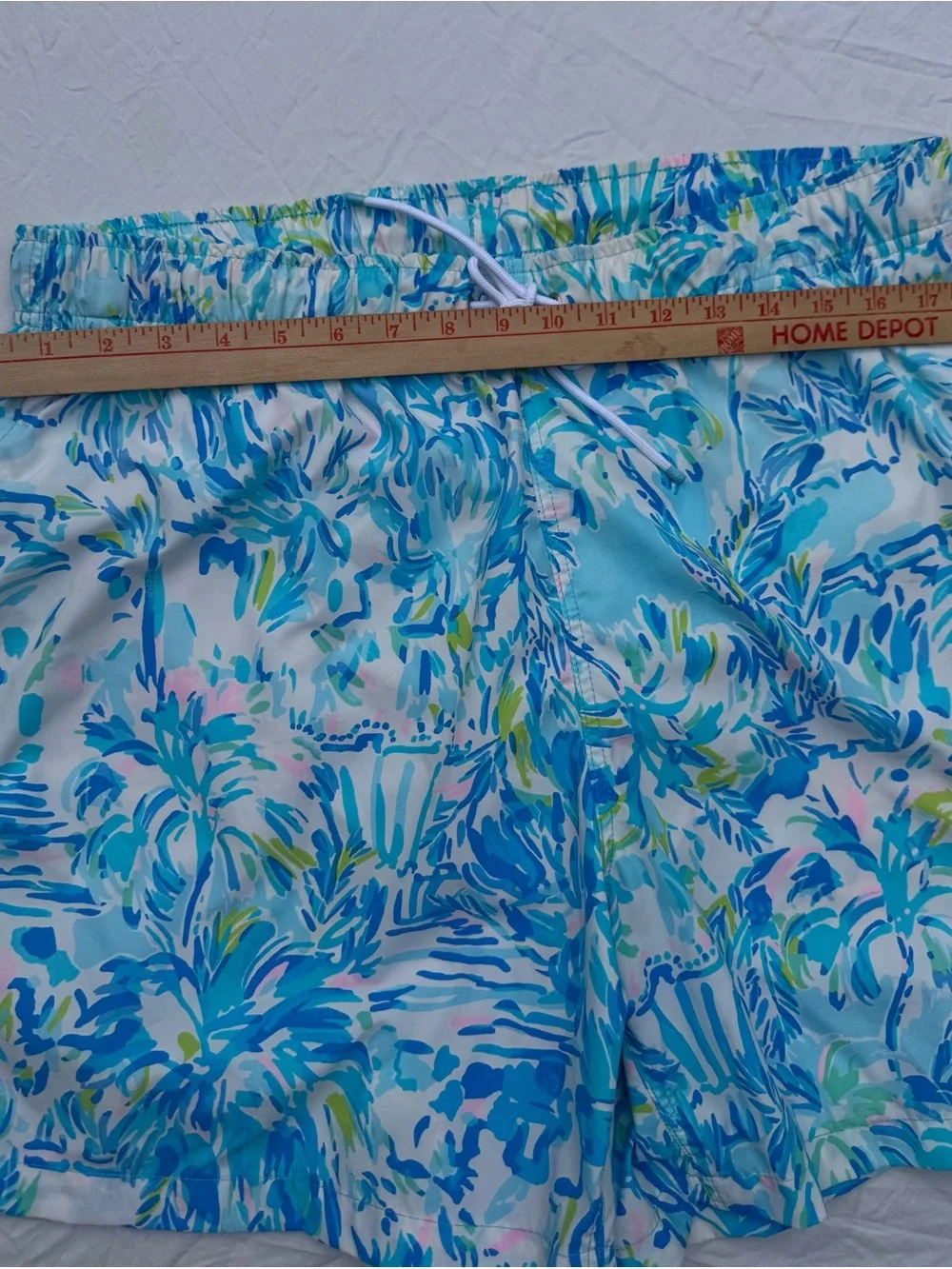 Lilly Pulitzer Men’s Blue Tropical Print Swim Trunks